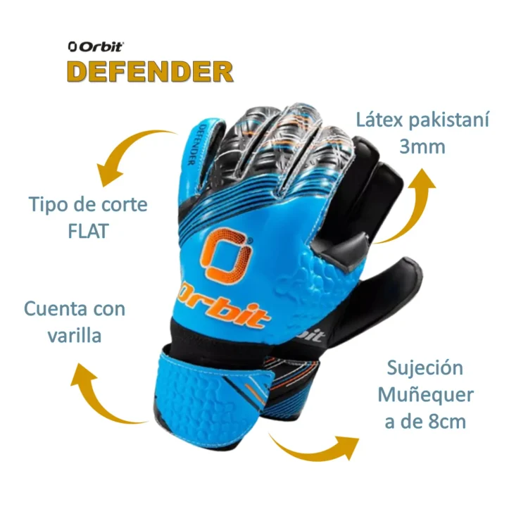 GUANTES PARA ARQUERO FÚTBOL DEFENDER ORBIT JUNIOR - Imagen 3